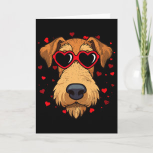 Airedale Terrier Valentine Heart Cute Dog Lovers  Card