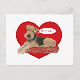 Airedale Terrier Valentine Holiday Postcard