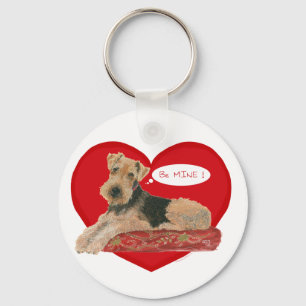 Airedale Terrier Valentine Key Ring