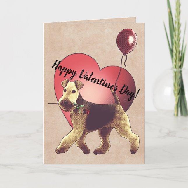 Airedale Terrier Valentine's Day Card (Front)