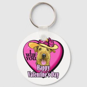 Airedale Terrier Valentines Gifts Key Ring