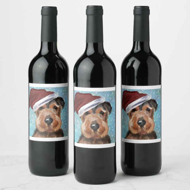 AIREDALE TERRIER WINE LABEL (Bottles)