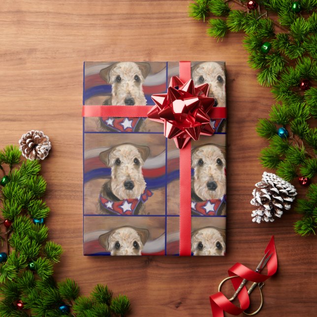  AIREDALE TERRIER        WRAPPING PAPER (Holiday Gift)