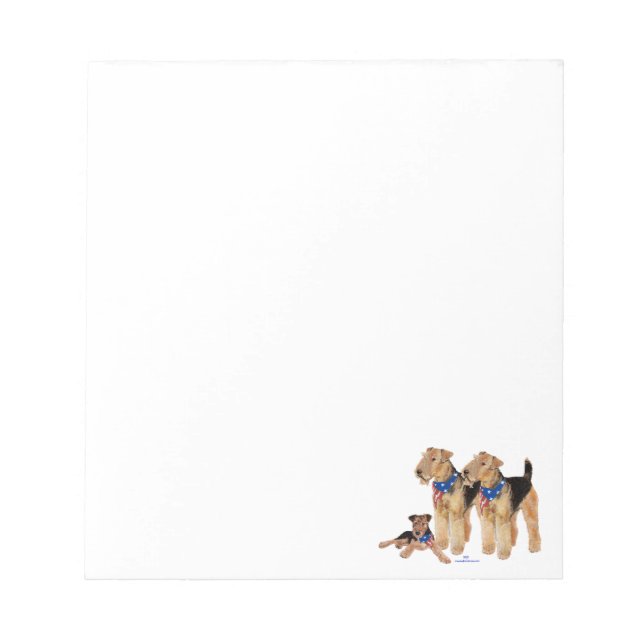 Airedale Terriers American Flag Notepad (Front)