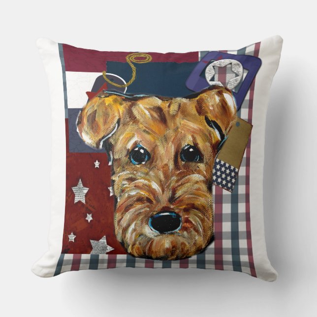 AIREDALE TERRIERS CUSHION (Front)