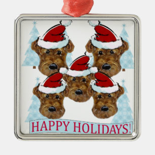 AIREDALE TERRIERS METAL ORNAMENT