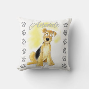 Airedale throw pillow