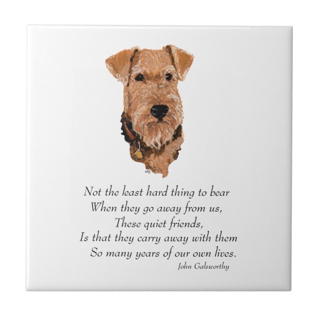 Airedale, Welsh, Lakeland Terrier Keepsake Ceramic Tile (Front)