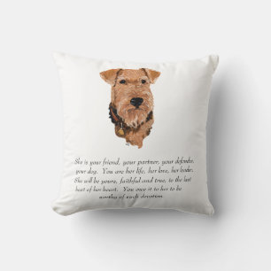 Airedale, Welsh, Lakeland Terrier Keepsake Cushion