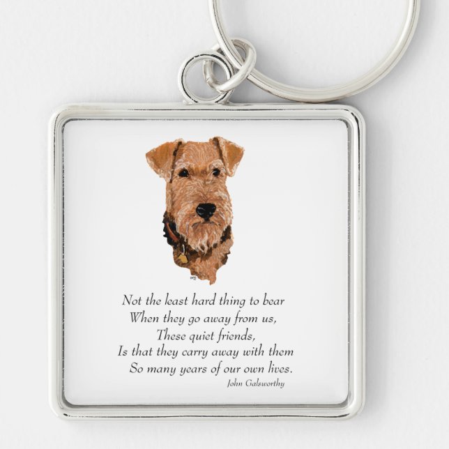 Airedale, Welsh, Lakeland Terrier Keepsake Key Ring (Front)