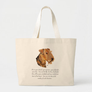 Airedale, Welsh, Lakeland Terrier Keepsake Large Tote Bag