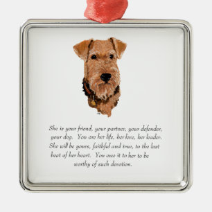 Airedale, Welsh, Lakeland Terrier Keepsake Metal Ornament