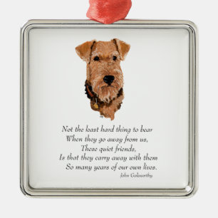 Airedale, Welsh, Lakeland Terrier Keepsake Metal Ornament