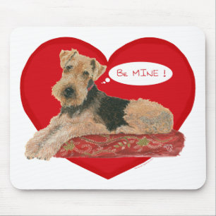 Airedale / Welsh Terrier Valentine Mouse Pad