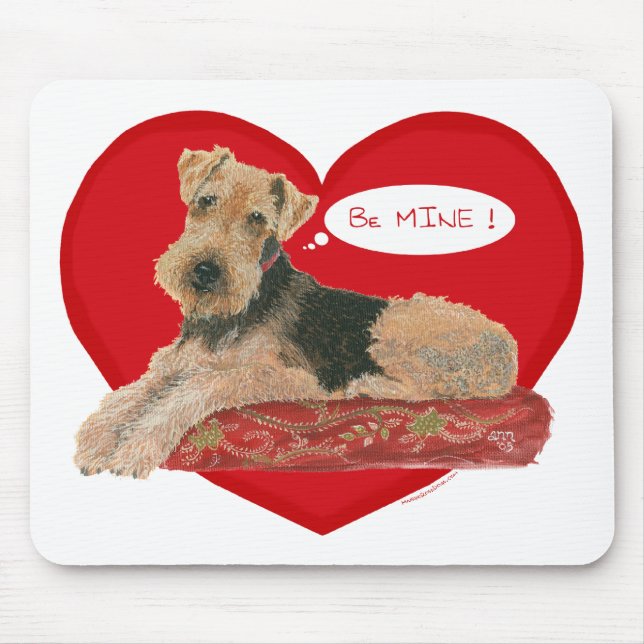 Airedale / Welsh Terrier Valentine Mouse Pad (Front)