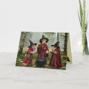 Airedale Witch Halloween Card