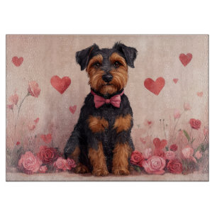 Airedale with Roses - Valentine's Day Cutting Board