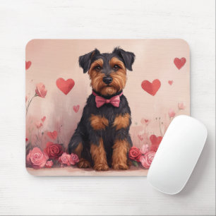 Airedale with Roses - Valentine's Day Mouse Pad