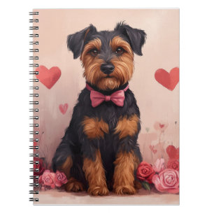 Airedale with Roses - Valentine's Day Notebook
