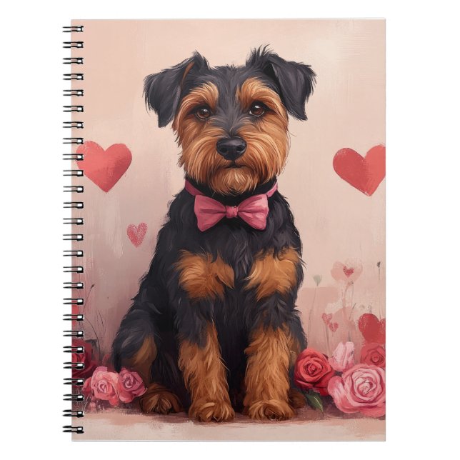 Airedale with Roses - Valentine's Day Notebook (Front)