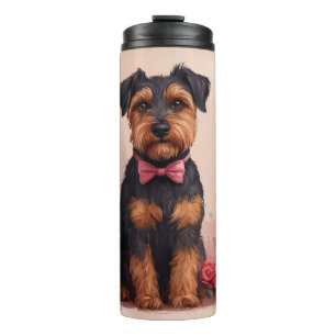 Airedale with Roses - Valentine's Day Thermal Tumbler