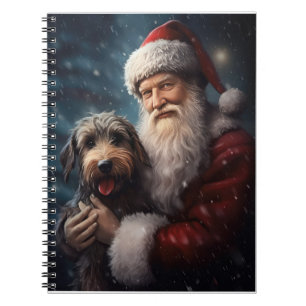 Airedale with Santa Claus Festive Christmas  Notebook