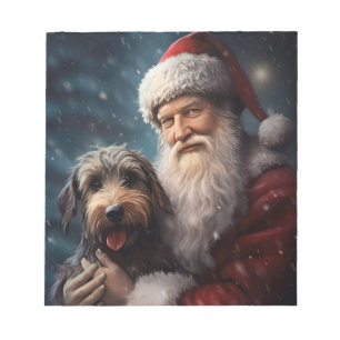 Airedale with Santa Claus Festive Christmas  Notepad