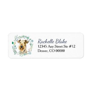 Airedale Wreath Return Address Label