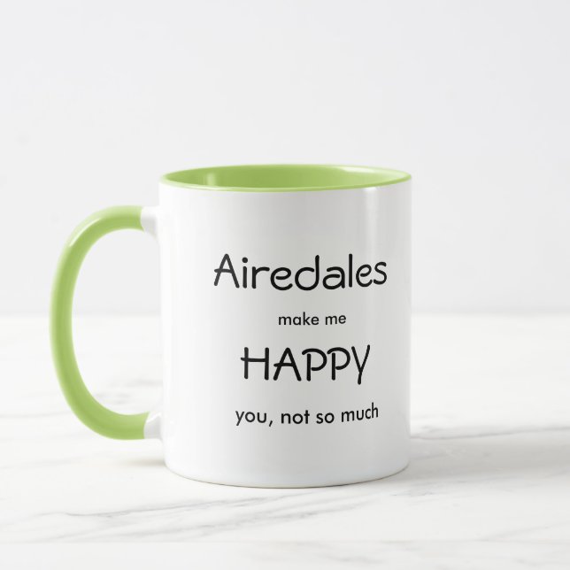 Airedales Make Me Happy Mug (Left)