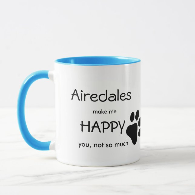 Airedales Make Me Happy Mug (Left)