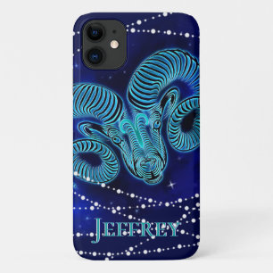 Aires in Dark Blue II iPhone 11 Case