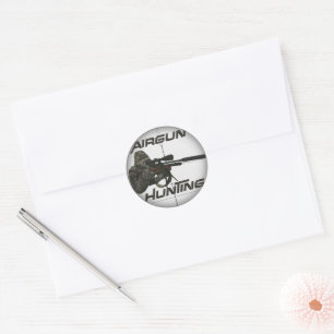 Airgun hunting logo hat keychain button classic round sticker