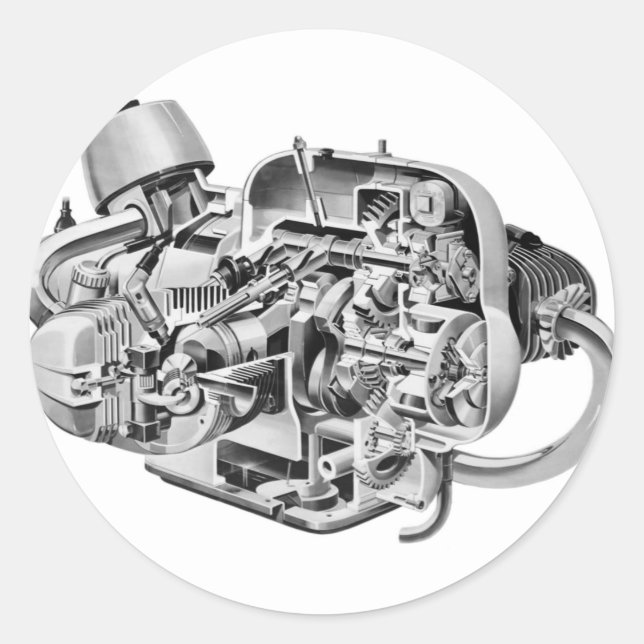 Airhead Cutaway Classic Round Sticker (Front)