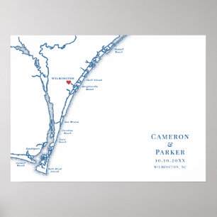 Airlie Gardens Wedding Navy Guest Book Poster