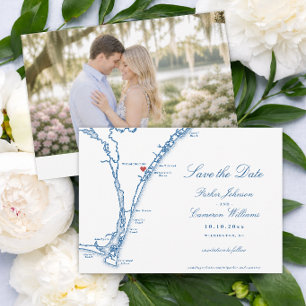 Airlie Gardens Wedding Wilmington NC Map Save The Date