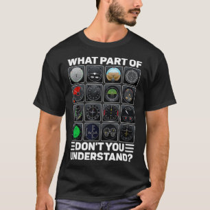 Airline Aircraft Airplane Pilot Tools Instruments  T-Shirt