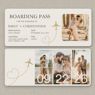 Airline Boarding Pass Ticket Wedding