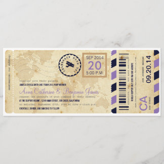 Airline Boarding Pass Ticket Wedding Invitation