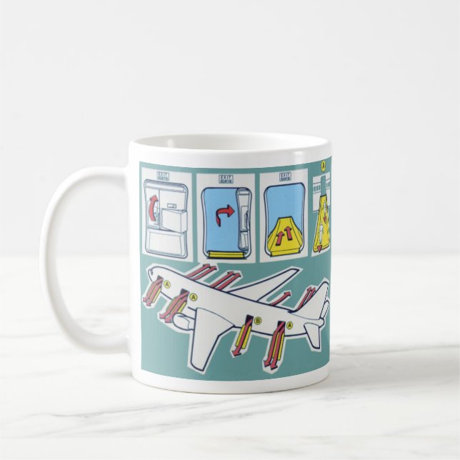 Airline Emergency Safety Card Coffee Mug (Left)