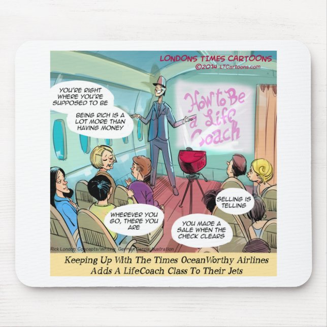 Airline LifeCoach Class Funny Mouse Pad (Front)