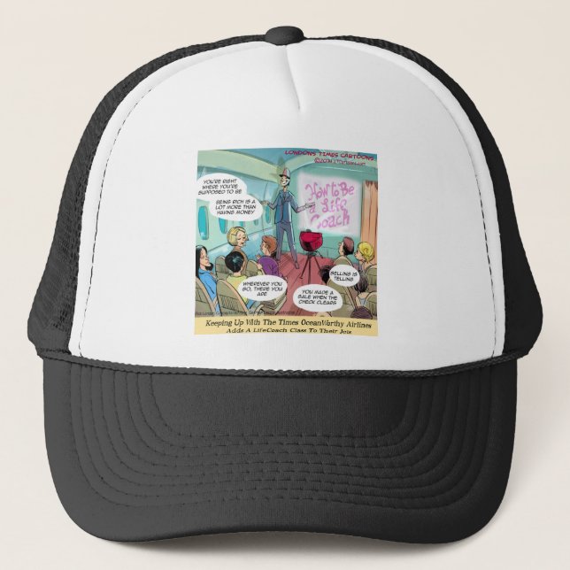 Airline LifeCoach Class Funny Trucker Hat (Front)