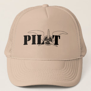 Airline Pilot Aircraft Engine and Wings Graphic Trucker Hat