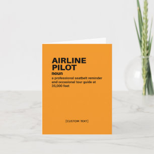 Airline Pilot Funny Job Definition Card