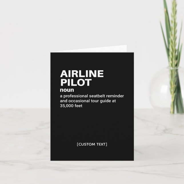 Airline Pilot Humour Greeting Card (Front)