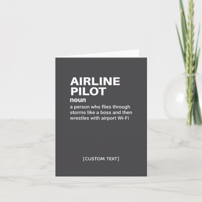 Airline Pilot Joke Card – Funny Definition (Front)