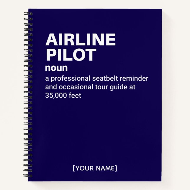 Airline Pilot Journal – Funny Definition Gift (Front)