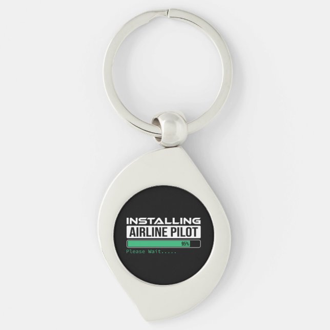 Airline PIlot Loading Funny Pilot Student Key Ring (Front)