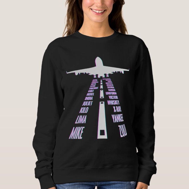 Airline Pilot Phonetic Plane Abc Track Sweatshirt (Front)
