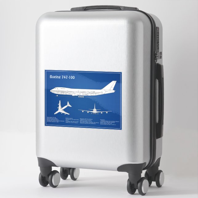Airliner 747 - Aeroplane Blueprint Drawing Plan AB (Suitcase)