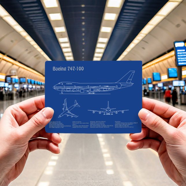 Airliner 747 - Aeroplane Blueprint Drawing Plans A Postcard (Creator Uploaded)